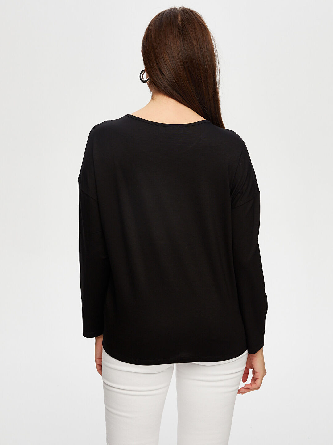 Yuvarlak Yaka Uzun Kol T-Shirt B00019-1