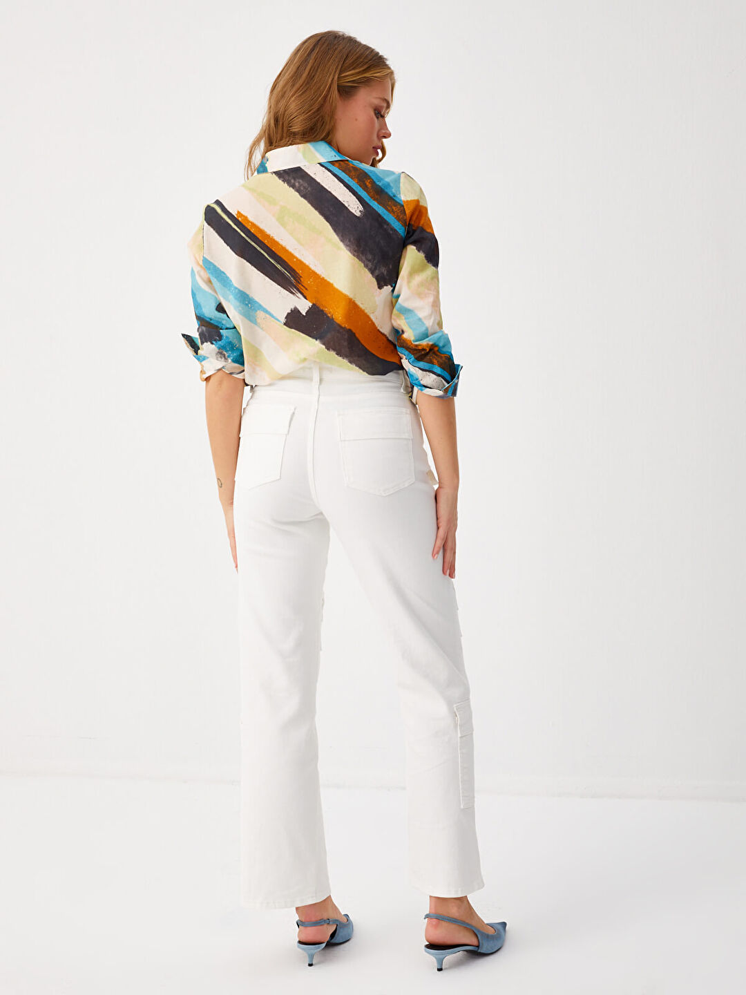 Çok Cepli Straight Fit Jean Pantolon 68464