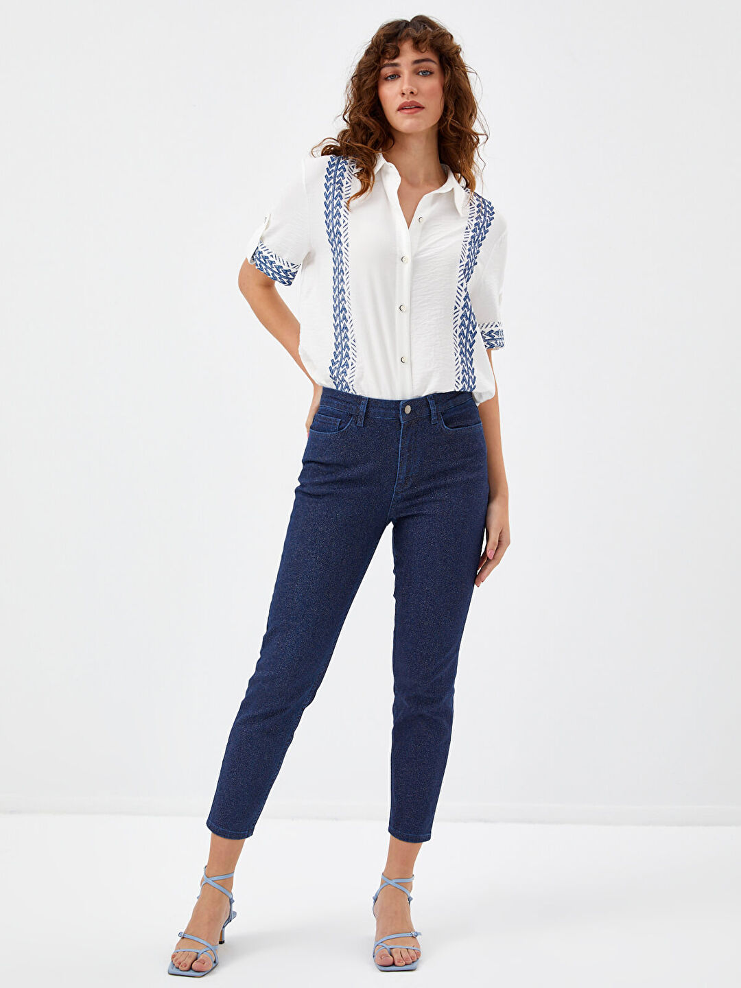 Simli Slım Fit Jean Pantolon 68475