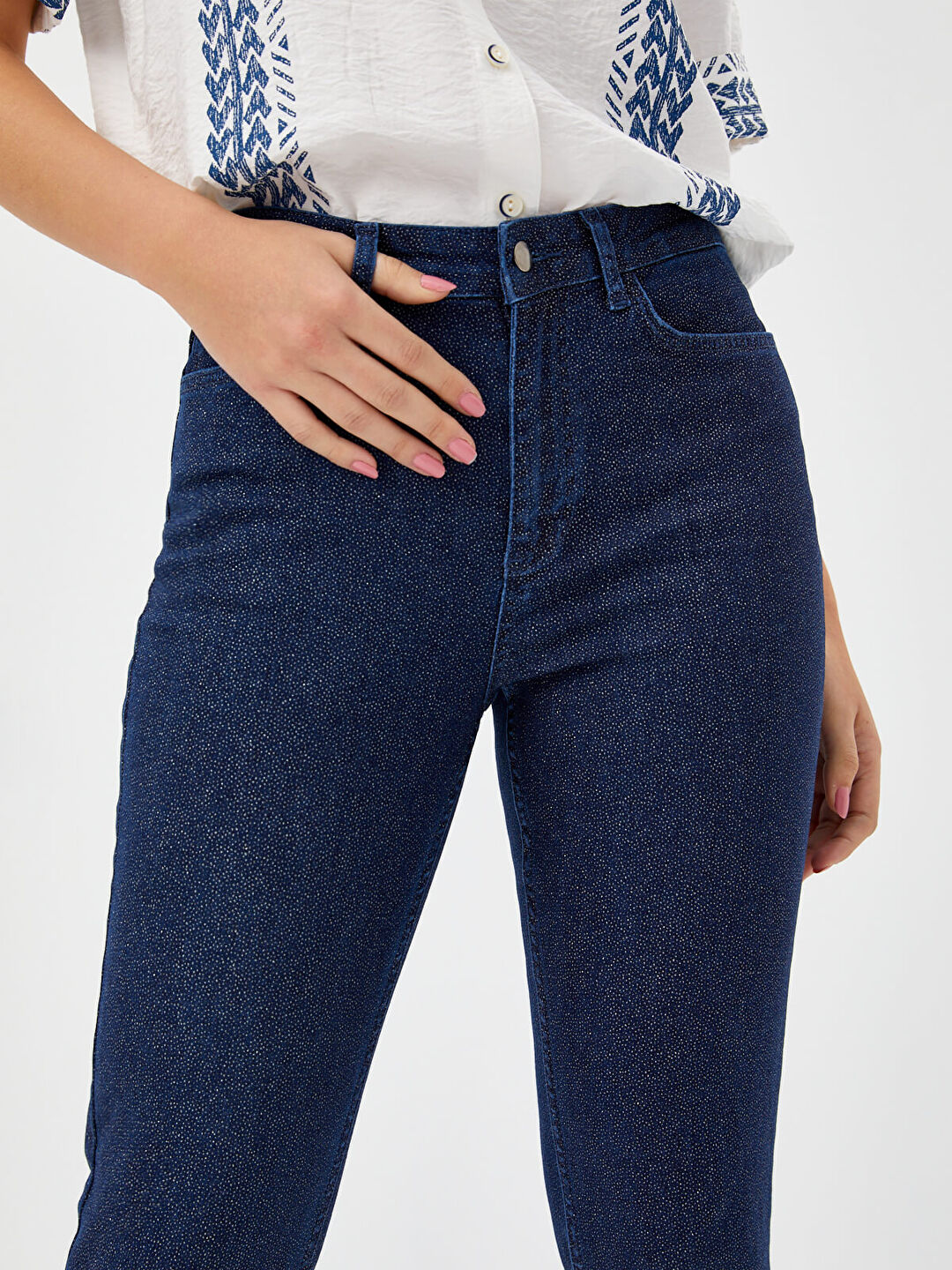 Simli Slım Fit Jean Pantolon 68475
