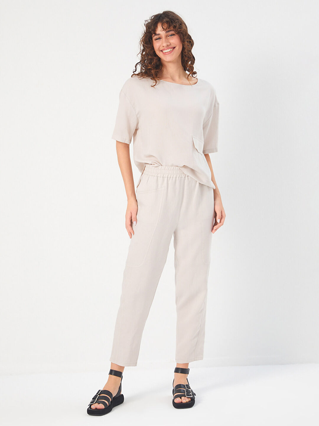 Beli Lastikli Kargo Cepli Comfort Fit Pantolon 68547