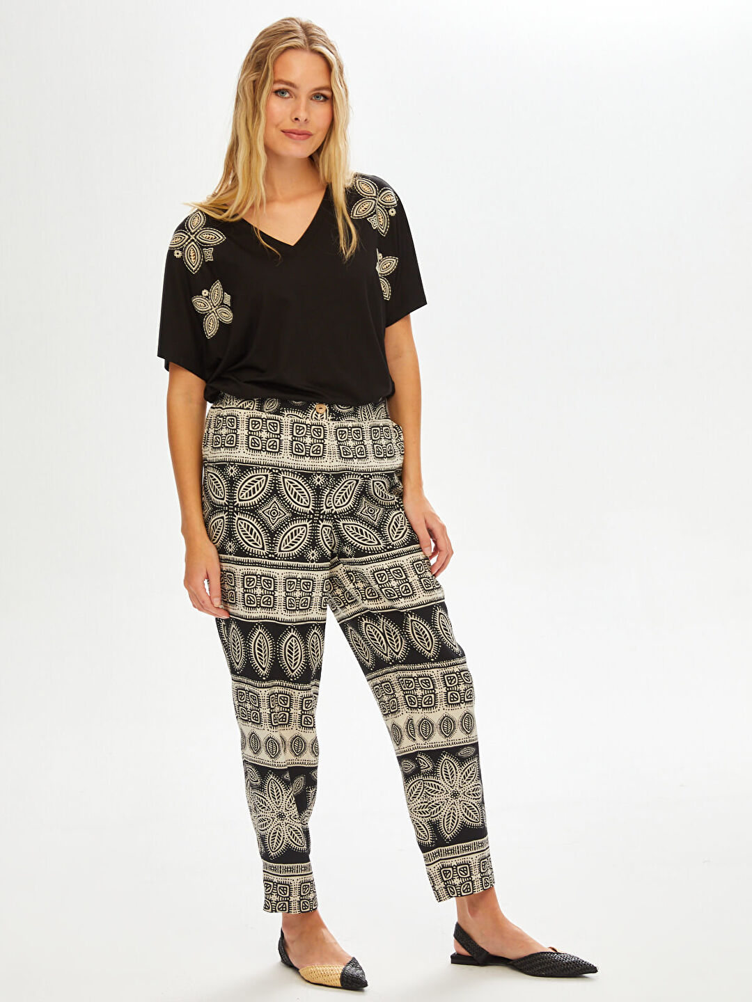 Resort Hitit Desen Comfort Fit Pantolon 68806