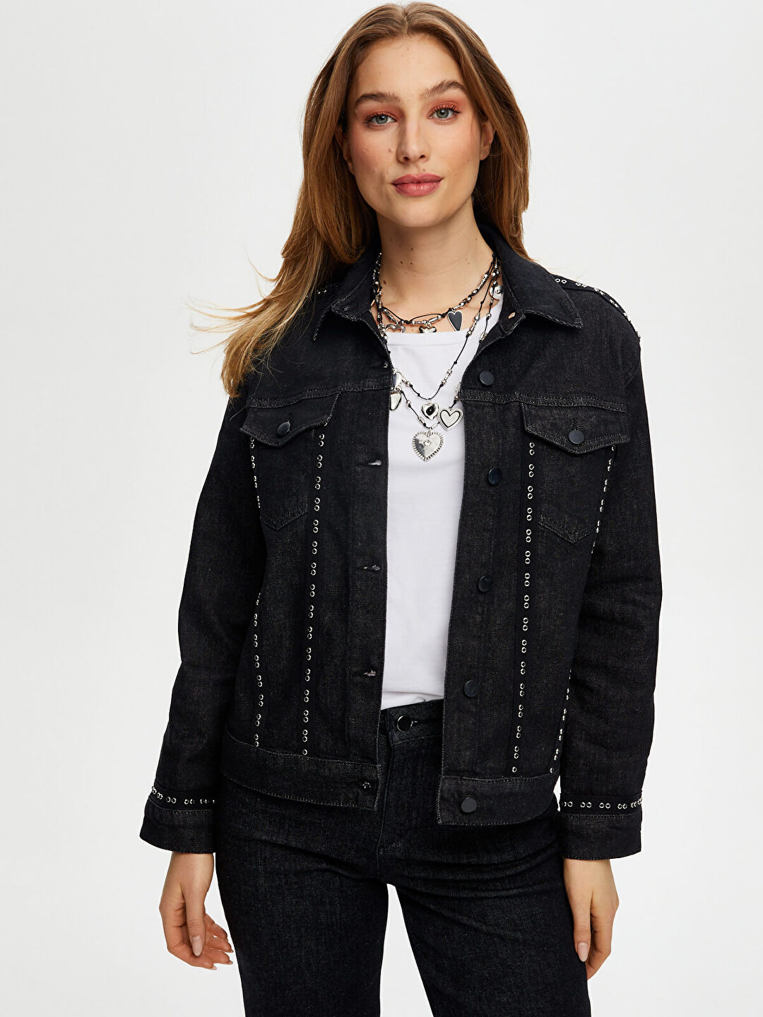 Önü Taş Detaylı Jean Ceket S25JCK004