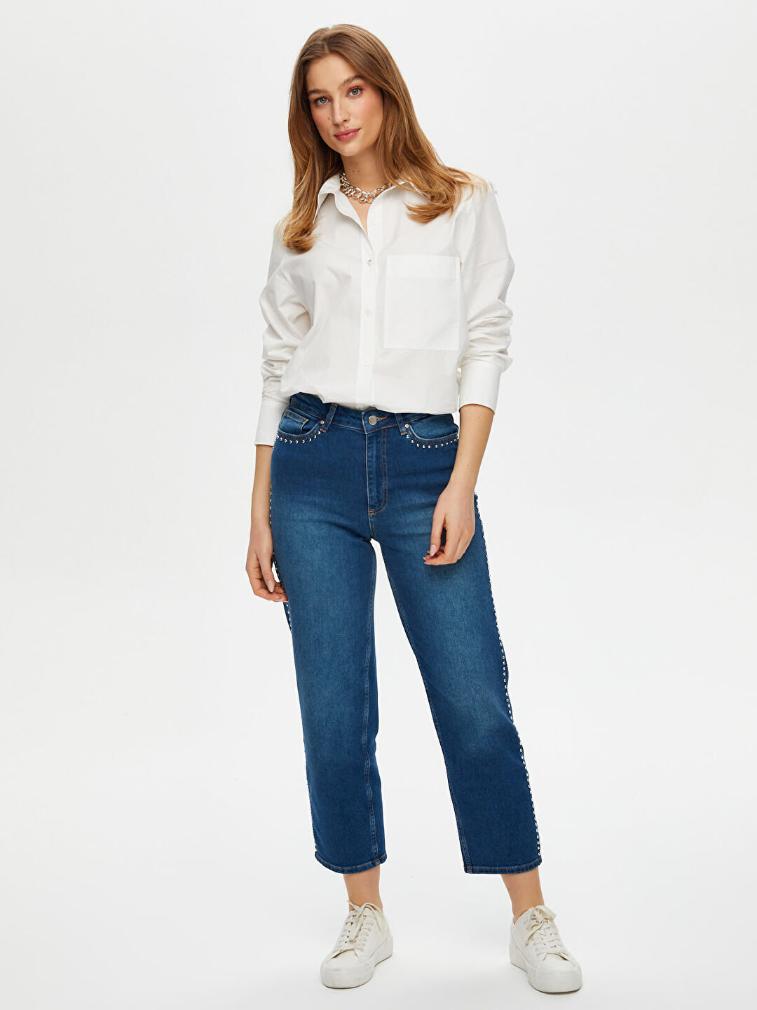 Trok Taş Detaylı Straıght Fit Jean Pantolon S25JPN006