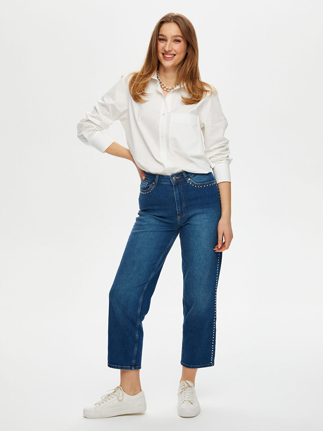 Trok Taş Detaylı Straıght Fit Jean Pantolon S25JPN006